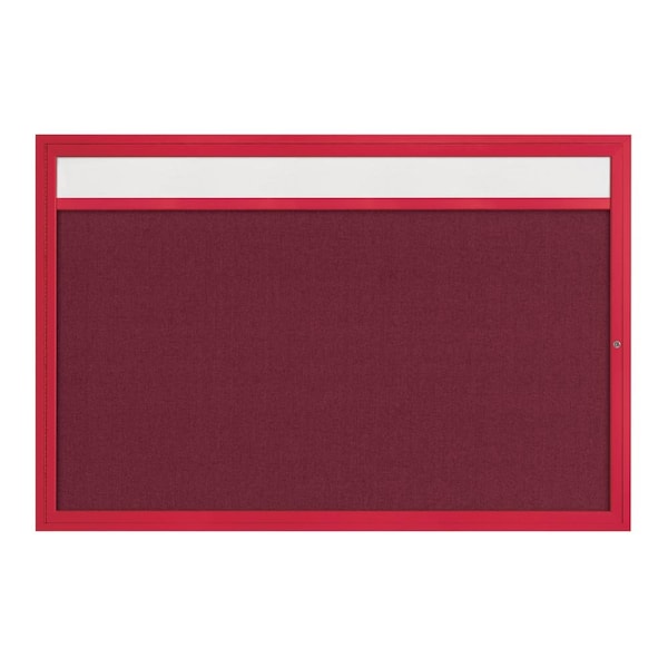 Slim Enclosed Corkboard, 36"x36", Satin Alum Frame/Cork
